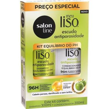 Imagem de Kit Shampoo 300ml + Condicionador 200ml Salon Line Meu Liso Escudo Ant