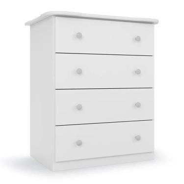 Imagem de Cômoda Infantil New Baby 4 Gavetas Branco - Batrol Móveis