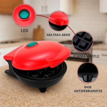 Imagem de Mini Waffle Portátil Elétrica Ideal Lanches Rápidos 110V - Relet