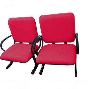 Imagem de 02 Cadeiras Para Escritório Para Obesos Até 250kg Rosa - DESIGN OFFICE