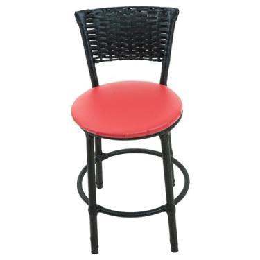 Imagem de BANQUETAS BAIXA BANCO FIBRA SINTETICA JUNCADA COZINHA CASA (VERMELHO)