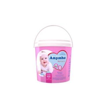 Imagem de Lenço umedecido anjinho balde rosa c/400 - ANJINHO12