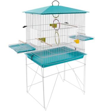 Imagem de Viveiro Calopsitas Papagaio Maritaca Gaiola Triplex Aramada Epóxi Aramado Gaiola Aves Mansas Colorida (Verde)