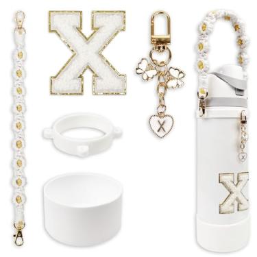 Imagem de Conjunto de monograma fofo de bota de silicone compatível com garrafa de água Owala 947 ml - Acessórios perfeitos para Owala Tumbler, Owala Free Sip, Pink Owala, Black Owala, copo de café owala