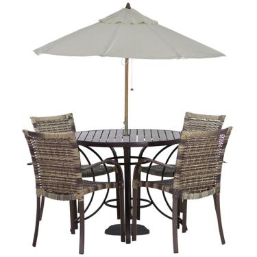 Imagem de Conjunto de 4 Cadeiras Ascoli e Mesa com Ombrelone em Alumínio para Área, Piscina