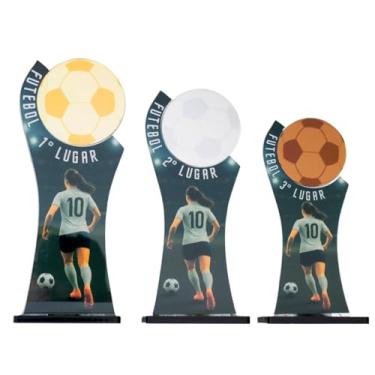 Imagem de Conjunto Troféus Futebol Feminino 1 2 3 Lugar