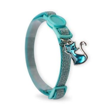 Imagem de Coleira Modernpet Elástica Verde Tiffany para Gatos