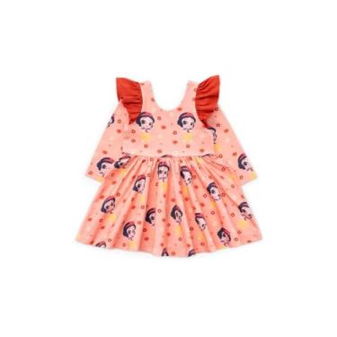 Imagem de MONICA + ANDY Vestido infantil orgânico com babados duplos, Branca de Neve da Disney, 4 Anos