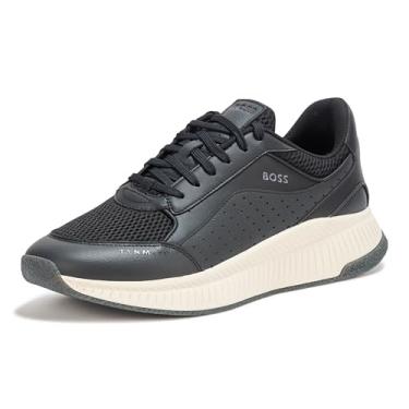 Imagem de BOSS Tênis de corrida masculino moderno com estrutura de malha, Preto fosco, 44