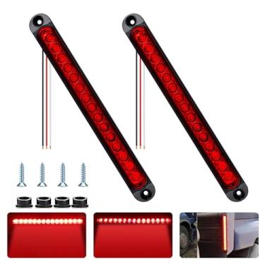 Imagem de CZJCGD 10 Inch 15 LED Red Trailer Tail Brake Light Bar 2 PCS，Strip Sealed Park Stop Turn Signals Tail Light, IP67 for RV Truck UTV ATV, DOT Certified