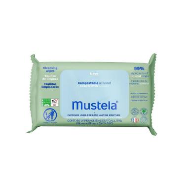 Imagem de Toalha Mustela Compostáveis em Casa com 60 Unidades