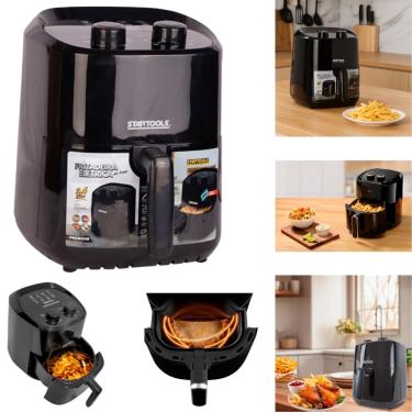 Imagem de Fritadeira Elétrica Sem Óleo Antiaderente Air Fryer Preto 127V 3,4 Litros
