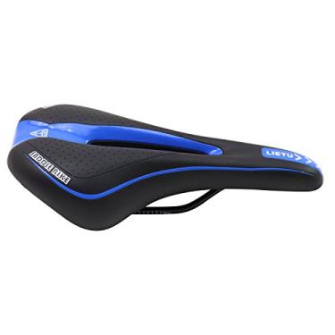Imagem de Almofada de assento confortável para bicicleta profissional da Vinqliq, design ergonômico à prova de choque para ciclismo, mountain bike, MTB, bicicleta de estrada, BMX, bicicleta dobrável, Black and Blue