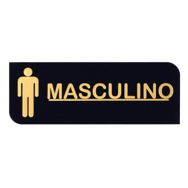 Imagem de Placa Acrílica Sinalizadora De Banheiro Masculino Decorativa