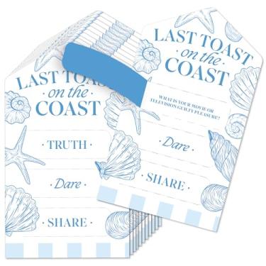 Imagem de Big Dot of Happiness Jogo Last Toast on The Coast Truth, Dare, or Share Pull Tabs, Coastal Bride Beach Bachelorette Party Game Pickle Cards – Conjunto de 12