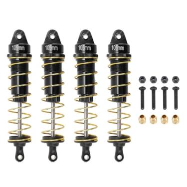 Imagem de RiToEasysports 4pcs RC Choques de Carro, Amortecedores Traseiros da Retropolência Traseira da Suspensão Traseira Traseira para 1/10 RC CAR SCX10 Com Distância do Orifício de 105 Mm (BLACK)