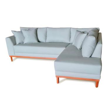 Imagem de Sofá Canto Pierri 250x180cm Lado Direito Base Madeira Tecido Acquabloc