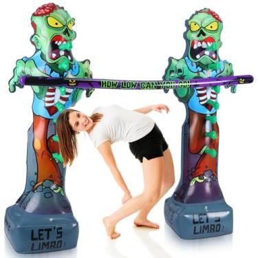 Imagem de Seenelling Halloween Limbo Game Inflatable Zombie Party Game for Adults Halloween Limbo Stick Big Horror Zombie Inflatable Decor for Indoor Outdoor Activities