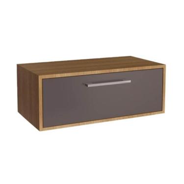 Imagem de Gabinete De Banheiro Suspenso Mel Grafite Sem Cuba 80cm Alice com 1 Porta Basculante