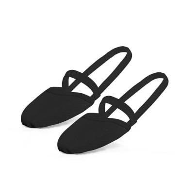 Imagem de Daydance Tênis de dança Half Soles, tênis de balé lírico de lona para meninas/mulheres, Preto, 7.5-8.5