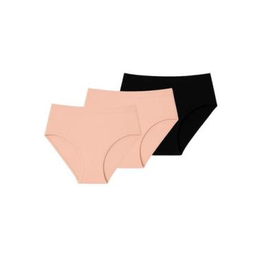 Imagem de Kit com 3 Calcinhas Alta Liz 70220 Colorido, Bege, M