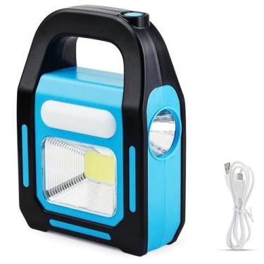 Imagem de Lanterna Lampião de Emergência 3 Led Luz Lateral Recarregável USB e So