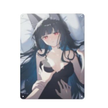Imagem de Cartaz de arte de menina de anime sexy quente placa de estanho vintage decoração de parede pôster 30,5 x 40,6 cm, AF130