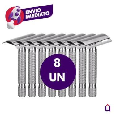 Imagem de Aparelho Barbeador Metal Clássico Vintage Estilo Retrô Manual Com Lâmi