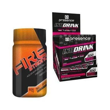 Imagem de Strong Fire + Isodrink 15 Sachês 33g - presence, Morango e Maracuja