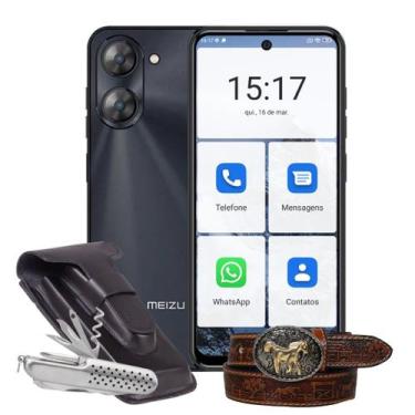 Imagem de Smartphone Meizu MBlu 21 Idoso 256GB 4GB RAM com Capa, Canivete e Cint