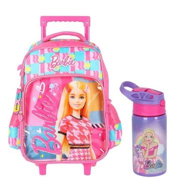Imagem de Kit Mochila Com Rodinhas Barbie Ic41442bb E Garrafa De água Gf56169bb 500ml - Maxlog