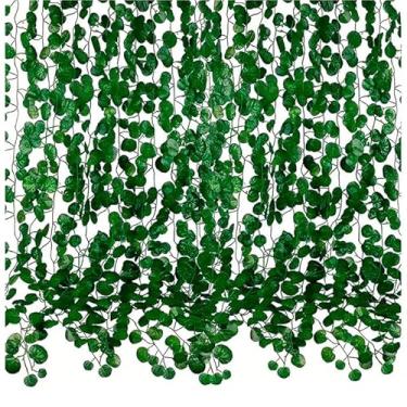 Imagem de 48 Metros Hera Verde Planta Artificial Trepadeira Ramas Folhagem Pendente(Begonia,24 Metros)