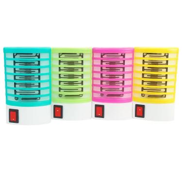 Imagem de Luminaria Mata Mosquito Pernilongo Kit com 4 unidades LED 2 em 1 Armadilha de Insetos e Luz Noturna Bivolt Dengue Colorido (sortido)