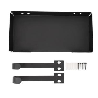 Imagem de Cabide de passar o cabide da parede Montagem de parede Economizando o suporte de ferro de aço carbono com cesta de metal para lavanderia na sala de costura preta preta