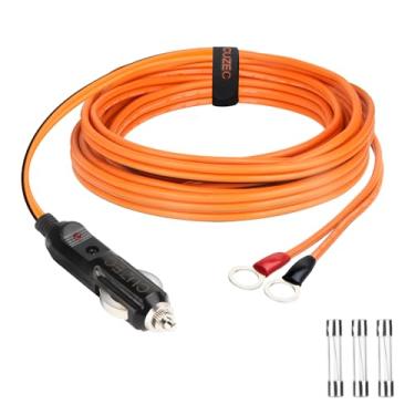 Imagem de CUZEC Cabo adaptador de isqueiro de plugue macho 12AWG 25A resistente com fio de cabo de 12 AWG para inversor de carro, bomba de ar, copo elétrico e DIY (213 cm)