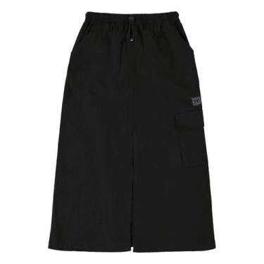 Imagem de Saia Cargo Midi em Sarja Juvenil Gloss, Preto, 12