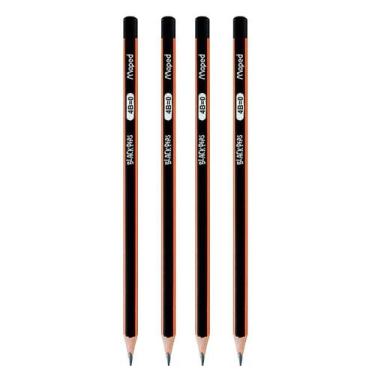 Imagem de Kit Lápis Preto 4B 0 Black Peps Triangular Ergonômico (4 - 8 ou 12) Un