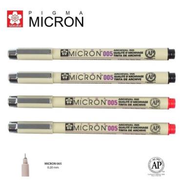 Imagem de Caneta Nanquim Pigma Micron Sakura 005 Kit C/ 4 Cores