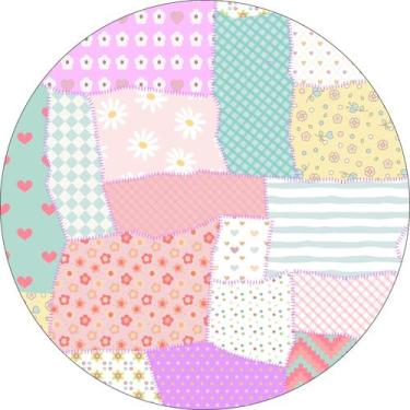 Imagem de Painel de Tecido Sublimado Redondo Colcha de Retalhos c/Elástico - Fab