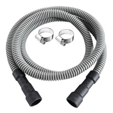 Imagem de Rrlihjgu Mangueira de Escoamento de -Louças - Mangueira de Escoamento Flexível de Substituição com Abraçadeira para Máquina de Loiça | Peça Substituta Para Apartamento Aluguel Casa Hotel