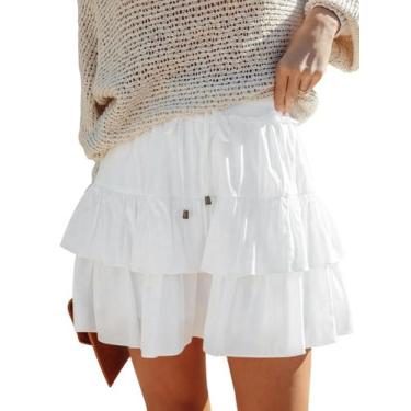 Imagem de Shorts Woudery Flowy para mulheres, boho, babados, saias em camadas - 