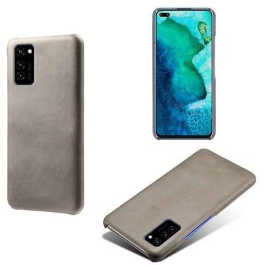 Imagem de Capa para Honor V30,Proteção contra quedas,Casca de volta de cor sólida simples,Design de couro de imitação de plástico-Gray