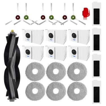 Imagem de Kit de acessórios para aspirador de pó Ecovacs Deebot T20 Omni/Max/Pro, peças de reposição com 1 escova principal, 4 filtros Hepa, 6 esfregões, 6 escovas laterais, 6 sacos de poeira (T20 Omni Max)