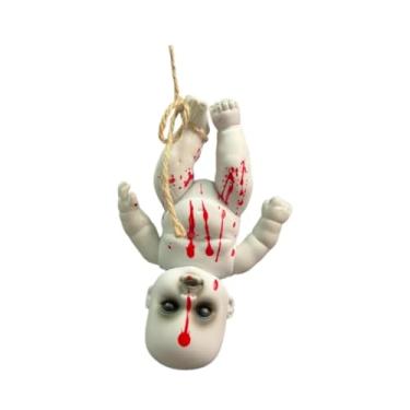 Imagem de Esquirla Adereços assustadores, bonecas assustadoras, boneca assombrada, boneca de Halloween para decoração de Halloween, adereço externo, Menino Pequeno