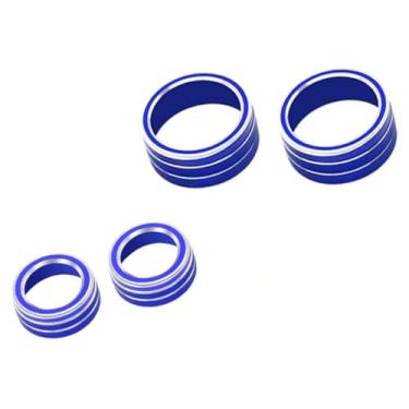 Imagem de Riloer Capa de botão AC, 4 peças de capa de interruptor de ar condicionado para carro, decoração de anel, puxadores de controle central, acessórios de acabamento compatíveis com Nissan Altima 2019