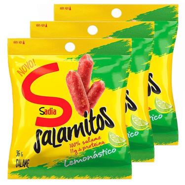 Imagem de Kit 3 Salamitos Sadia Lemonástico com 36g