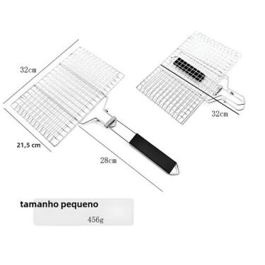 Imagem de Cesta Antiaderente de Aço Inoxidável para Churrasco - Ideal para Carne
