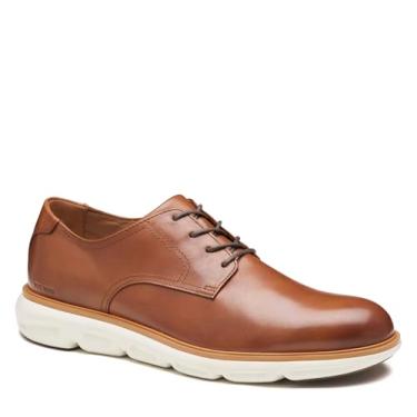 Imagem de Johnston & Murphy Sapato Oxford masculino Larkin de bico liso, Couro de bezerro italiano caramelo, 39