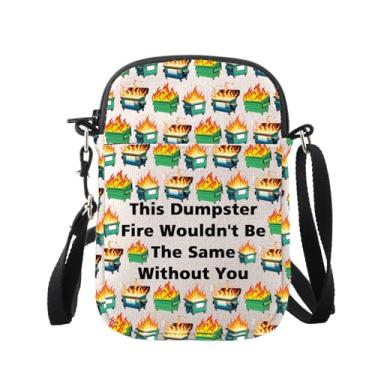 Imagem de WUSUANED Bolsa tiracolo Dumpster Fire para presente para colegas de trabalho, lata de lixo, presente de fogo, Saco de lixo para bombeiros