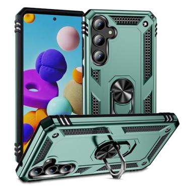 Imagem de SORAKA Capa para Samsung Galaxy A35 5G com suporte de anel capa armadura para Samsung Galaxy A35 5G capa traseira de policarbonato rígido com placa de metal para suporte magnético de telefone carro